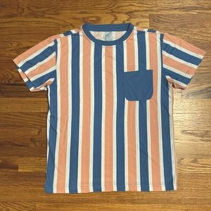 Vertical Stripe short sleeve pocket tee size S